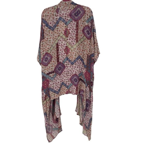 Altar'd State Paisley Kimono Patchwork Size Medium Boho Tie Front - Picture 3 of 10